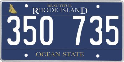 RI license plate 350735