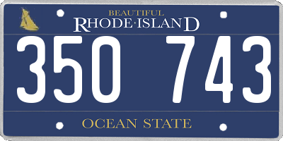 RI license plate 350743