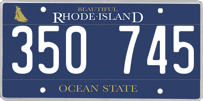 RI license plate 350745