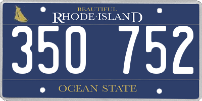 RI license plate 350752