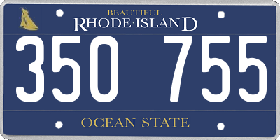 RI license plate 350755