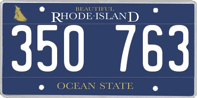 RI license plate 350763