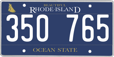 RI license plate 350765