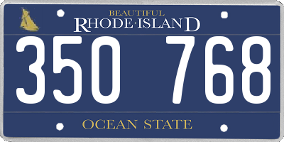RI license plate 350768