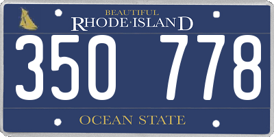 RI license plate 350778