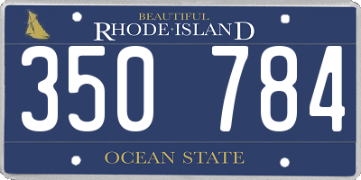 RI license plate 350784