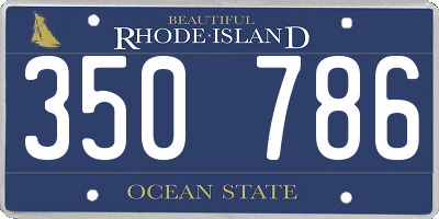 RI license plate 350786