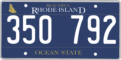 RI license plate 350792