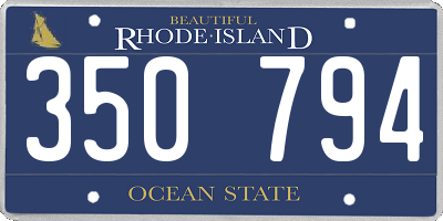 RI license plate 350794