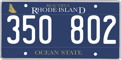 RI license plate 350802