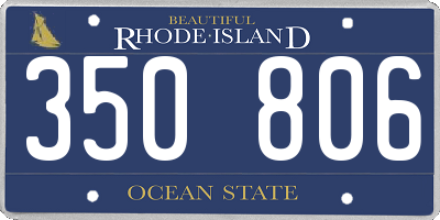 RI license plate 350806