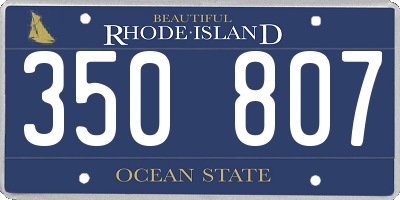 RI license plate 350807