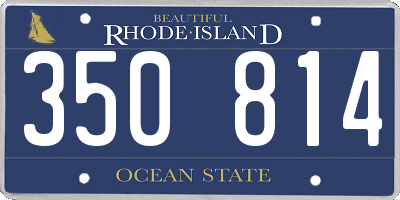 RI license plate 350814