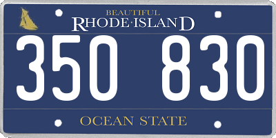 RI license plate 350830