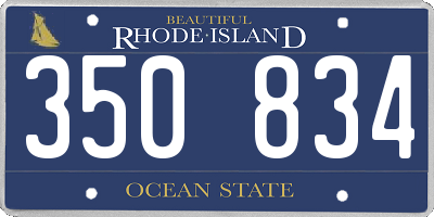 RI license plate 350834
