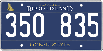 RI license plate 350835