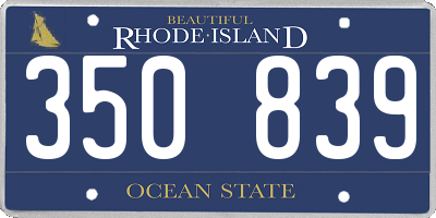 RI license plate 350839