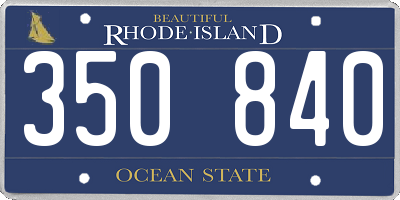RI license plate 350840