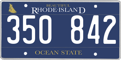 RI license plate 350842