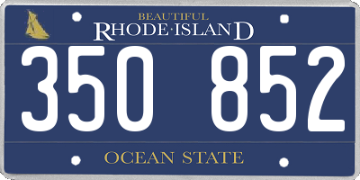 RI license plate 350852