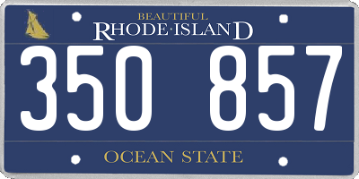 RI license plate 350857