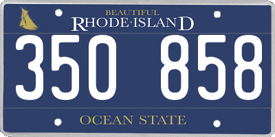 RI license plate 350858