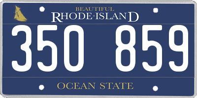 RI license plate 350859