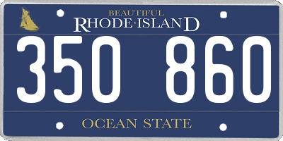 RI license plate 350860