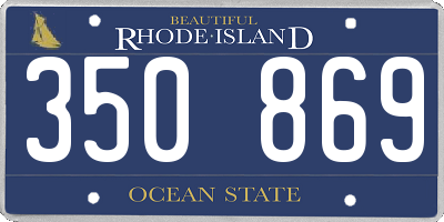 RI license plate 350869