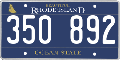 RI license plate 350892
