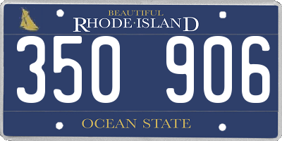 RI license plate 350906