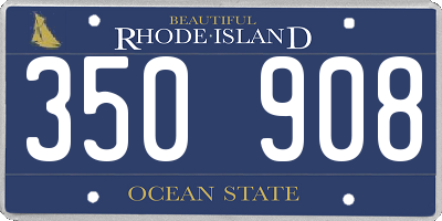 RI license plate 350908
