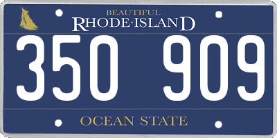 RI license plate 350909