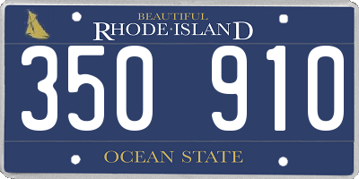 RI license plate 350910