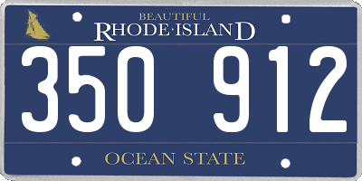 RI license plate 350912
