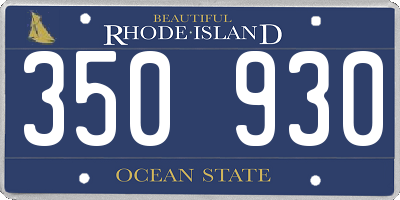 RI license plate 350930