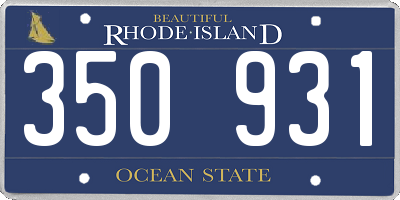 RI license plate 350931