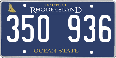 RI license plate 350936
