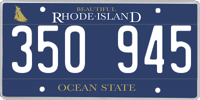 RI license plate 350945