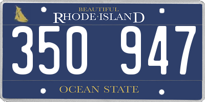 RI license plate 350947