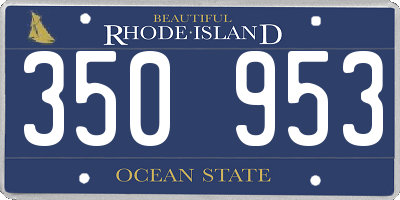 RI license plate 350953