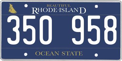RI license plate 350958