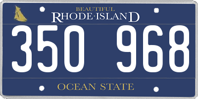 RI license plate 350968