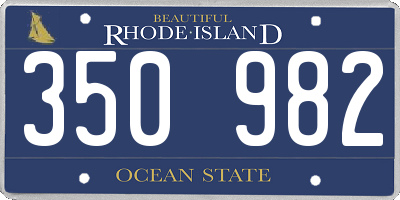 RI license plate 350982