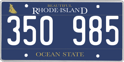 RI license plate 350985