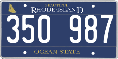 RI license plate 350987