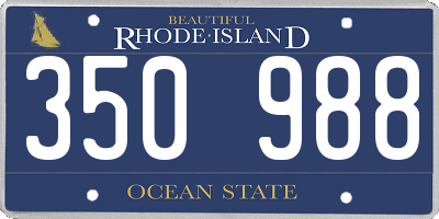 RI license plate 350988