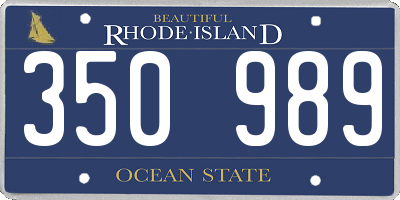 RI license plate 350989