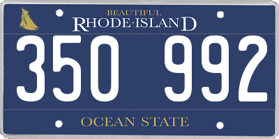 RI license plate 350992