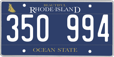 RI license plate 350994